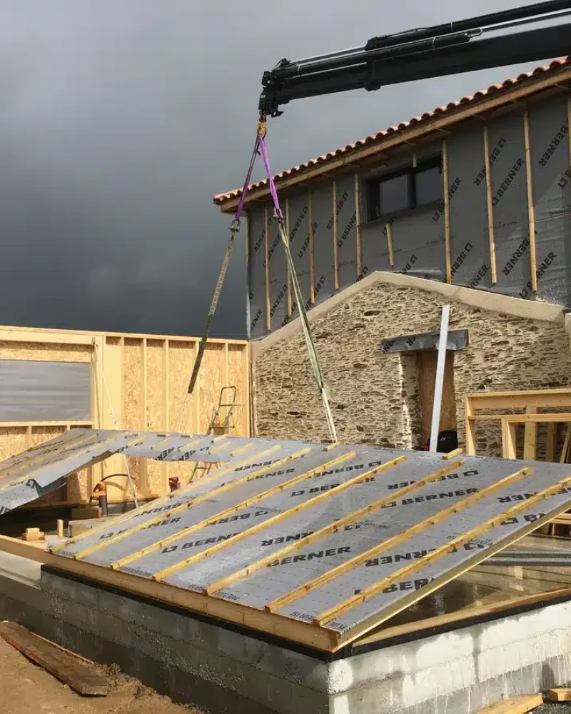 Réalisation d'une ossature bois par Louis GUICHARD, menuisier agenceur à Orée-d'Anjou