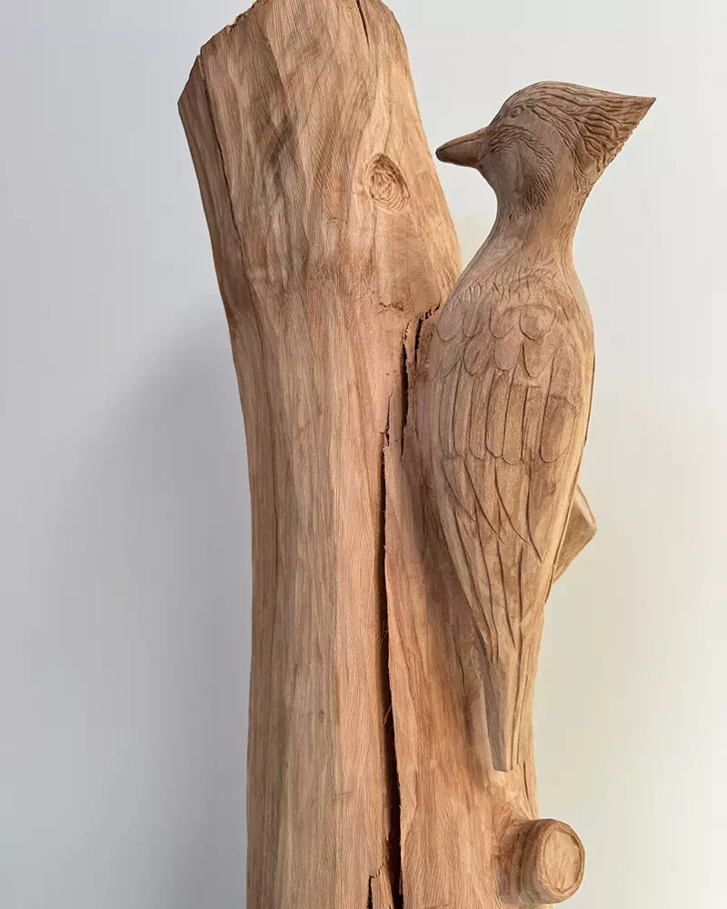 Réalisation d'une sculpture bois par Louis GUICHARD, menuisier agenceur à Orée-d'Anjou